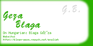 geza blaga business card